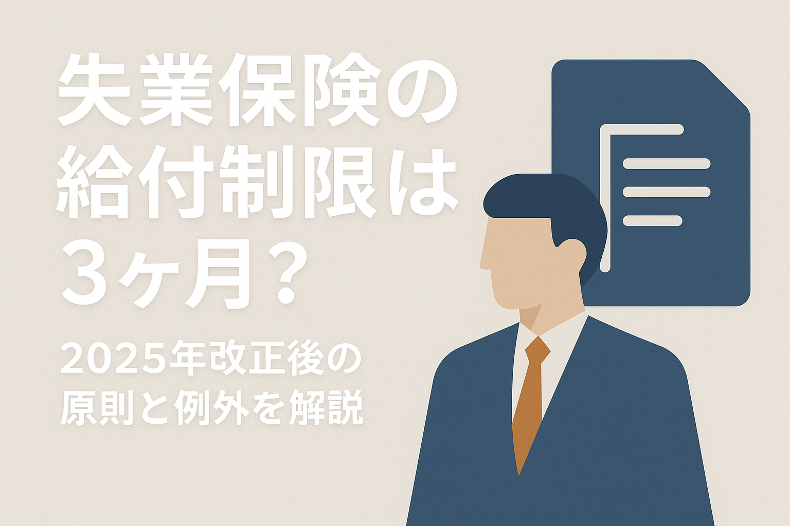 失業保険の給付制限は3ヶ月?2025年改正後の原則と例外を解説