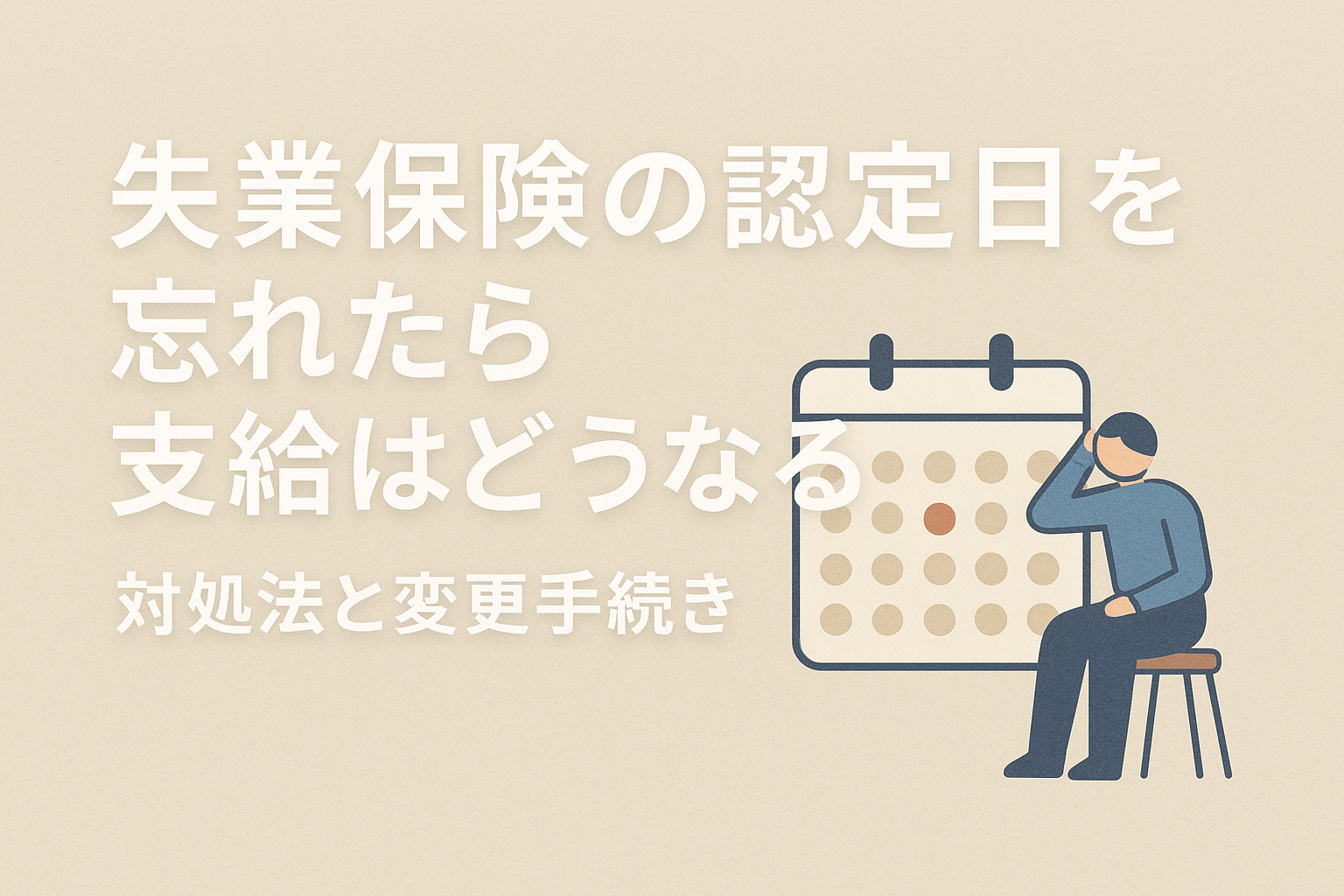 失業保険の認定日を忘れたら支給はどうなる？対処法と変更手続き