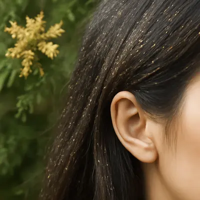 ヒノキ花粉 髪の毛 付着